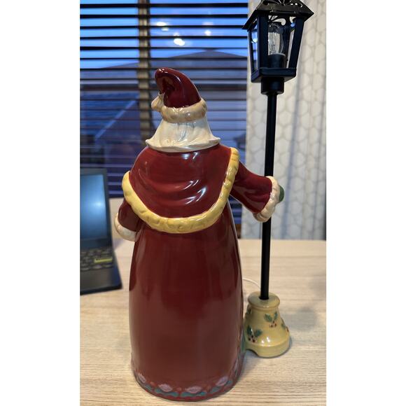 Jim Shore Santa With Street Light / Lamp Post Electric 2004 Rare Ceramic Works - Picture 5 of 7